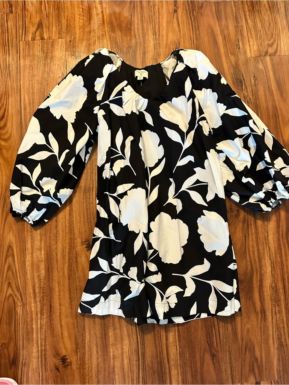 Kate Spade x Target: Black and White Rose Poplin Mini Dress